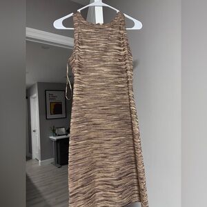 Michael Kors One Shoulder Tan Dress